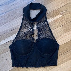 Lace Halter Crop Top
